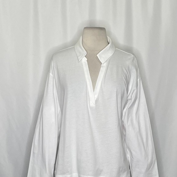 NWT!!! J. CREW Vintage Jersey Johnny Collar Shirt Solid White Pullover Medium - Picture 4 of 13